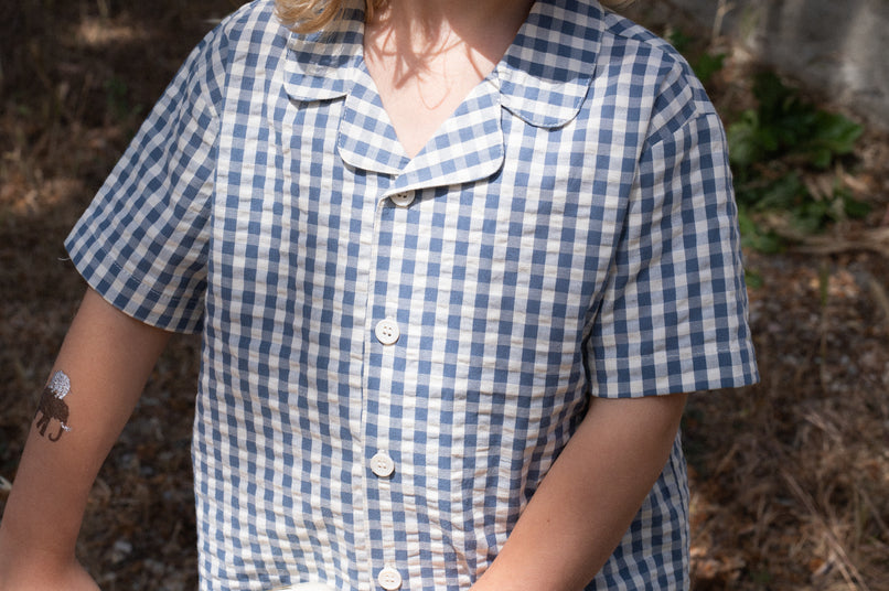 Konges Sløjd A/S KIM SS SHIRT Blouses with short sleeves - Woven CAPTAINS BLUE CHECK