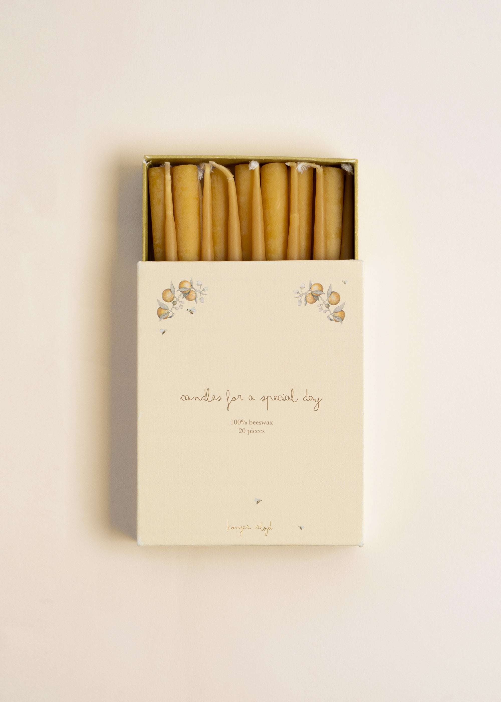 20 PACK BIRTHDAY TRAIN CANDLES - nature – Konges Sløjd®