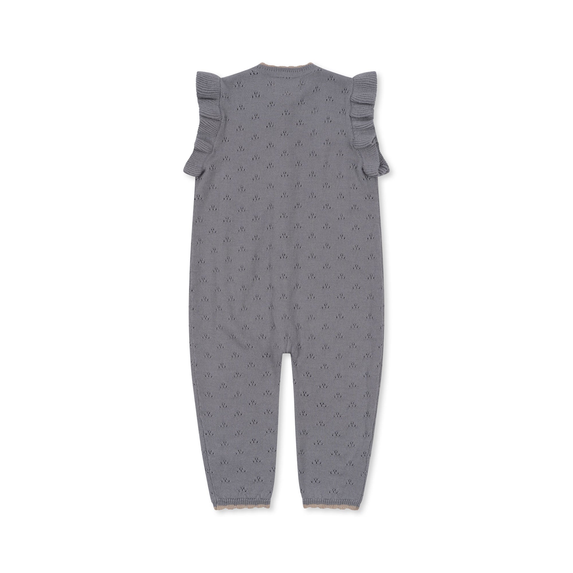 Konges Sløjd A/S Valkan Pointelle Knit Onesie Rompers and jumpsuits - Knit MONUMENT