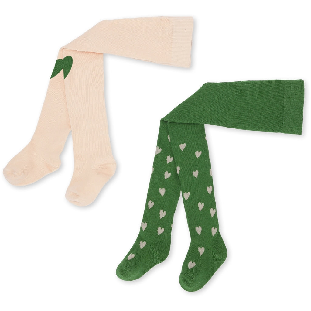Konges Sløjd A/S 2 PACK JACQUARD TIGHTS Stockings MON AMOUR/GREEN