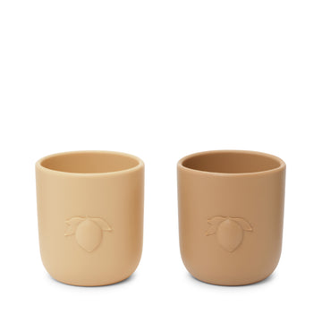 Konges Sløjd A/S 2 PACK LEMON CUP Cups ROSE SAND/BROWN CLAY