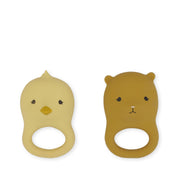 Konges Sløjd A/S 2 Pack Teeth Soothers Teeth soothers CHICKEN/BEAR
