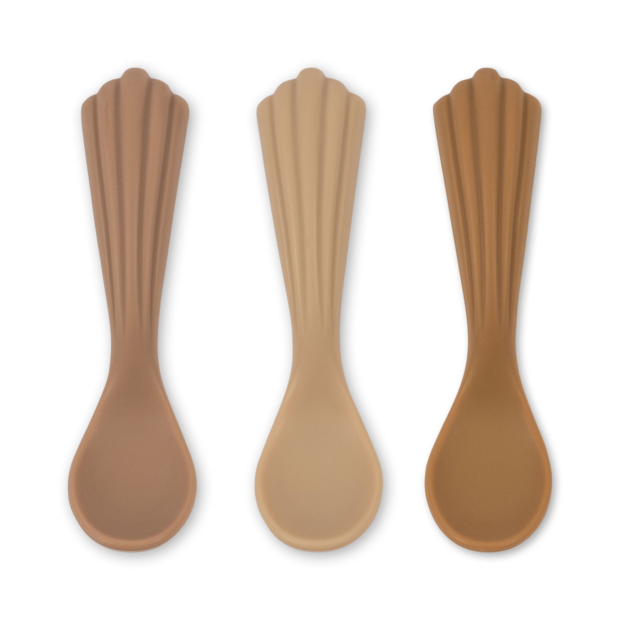 Konges Sløjd A/S 3 Pack Silicone Shell Spoon Set Cutlery SHELL