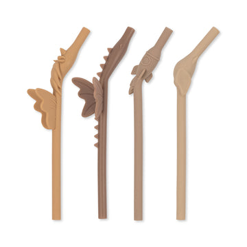 Konges Sløjd A/S 4 Pack Silicone Mix Shaped Straws Straws HORTENSIA MIX