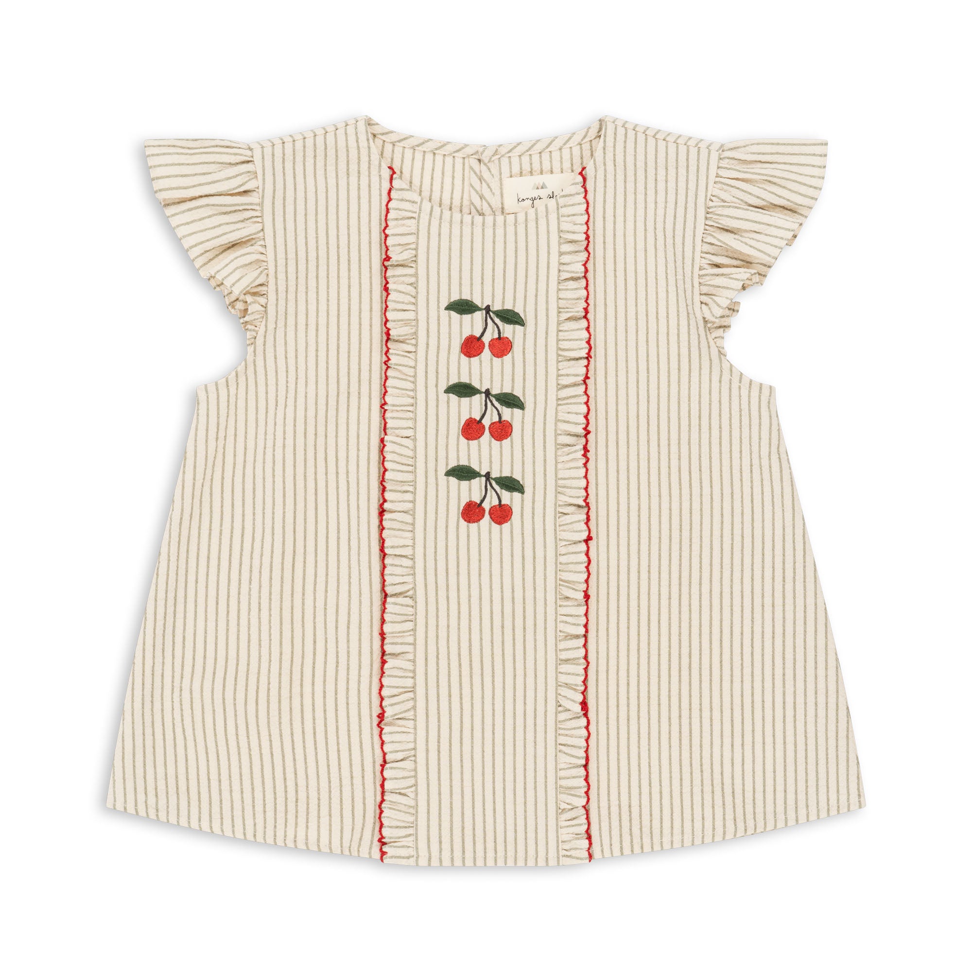 Konges Sløjd A/S ELLIE FRILL TOP Blouses with short sleeves - Woven TEA STRIPE