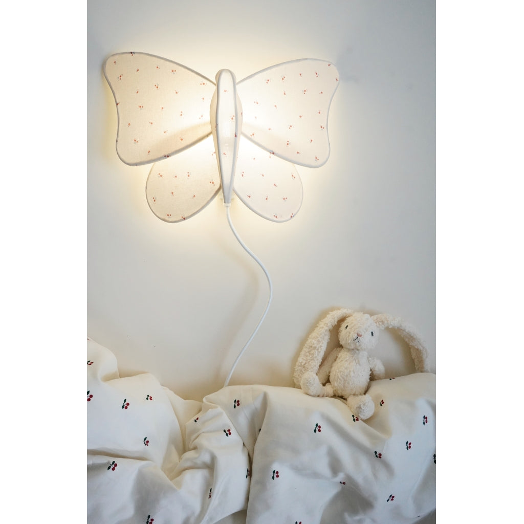 Konges Sløjd A/S Fabric Butterfly Wall Lamp Lamps BLOOM RED/BLUE