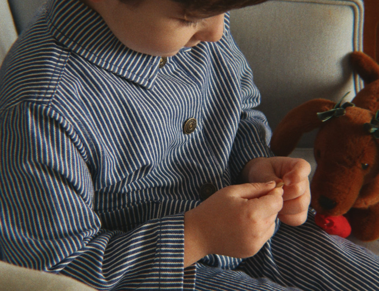 Konges Sløjd A/S WOVEN PANTS blue stripe