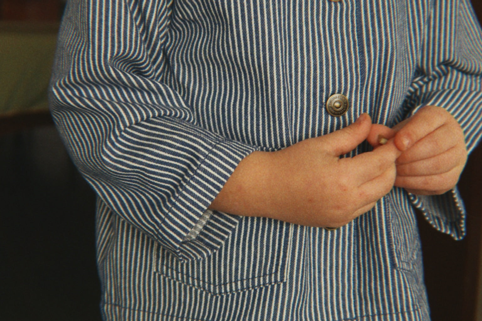 Konges Sløjd A/S WOVEN PANTS blue stripe