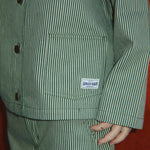 Konges Sløjd A/S WOVEN PANTS milk verte stripe
