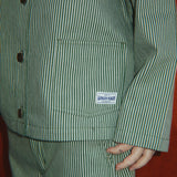 Konges Sløjd A/S WOVEN PANTS milk verte stripe