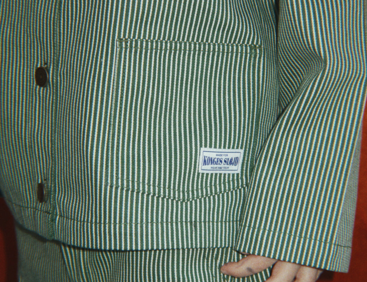 Konges Sløjd A/S WOVEN PANTS milk verte stripe