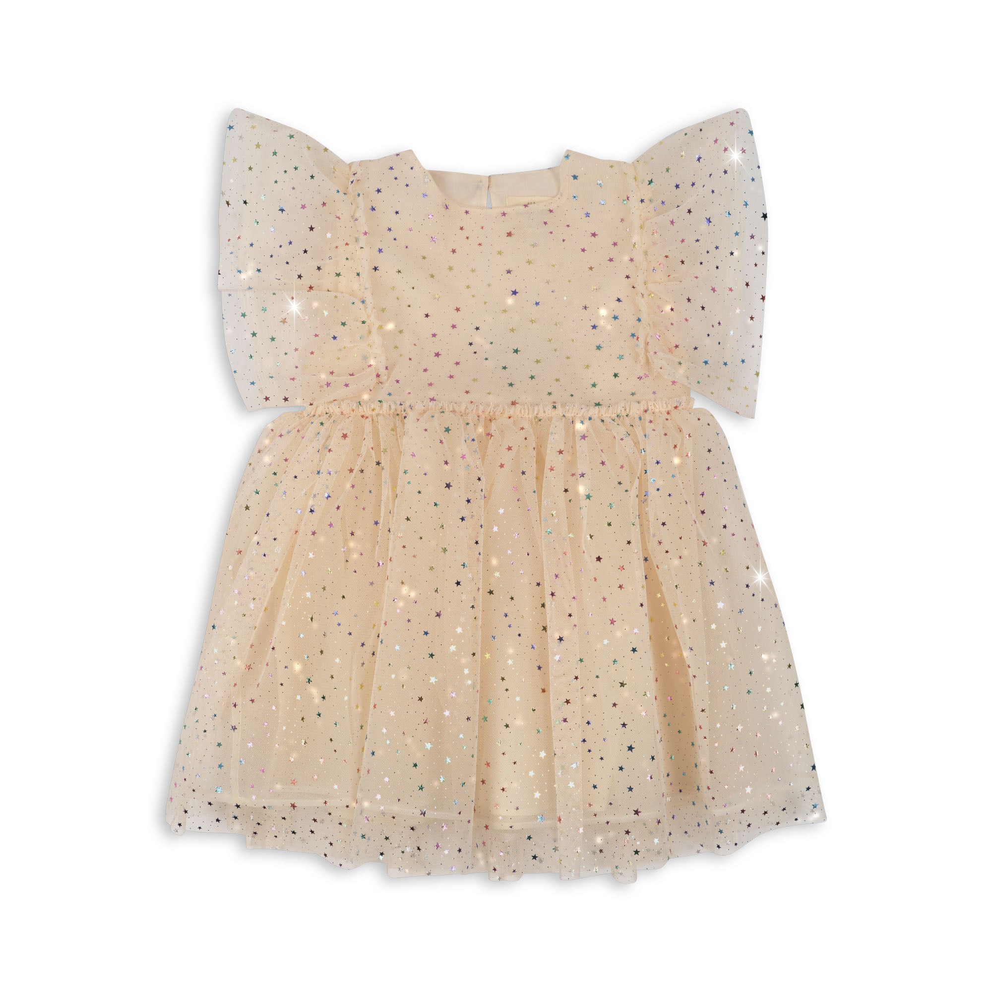Konges Sløjd Fairy star-embroidered tulle dress - Neutrals
