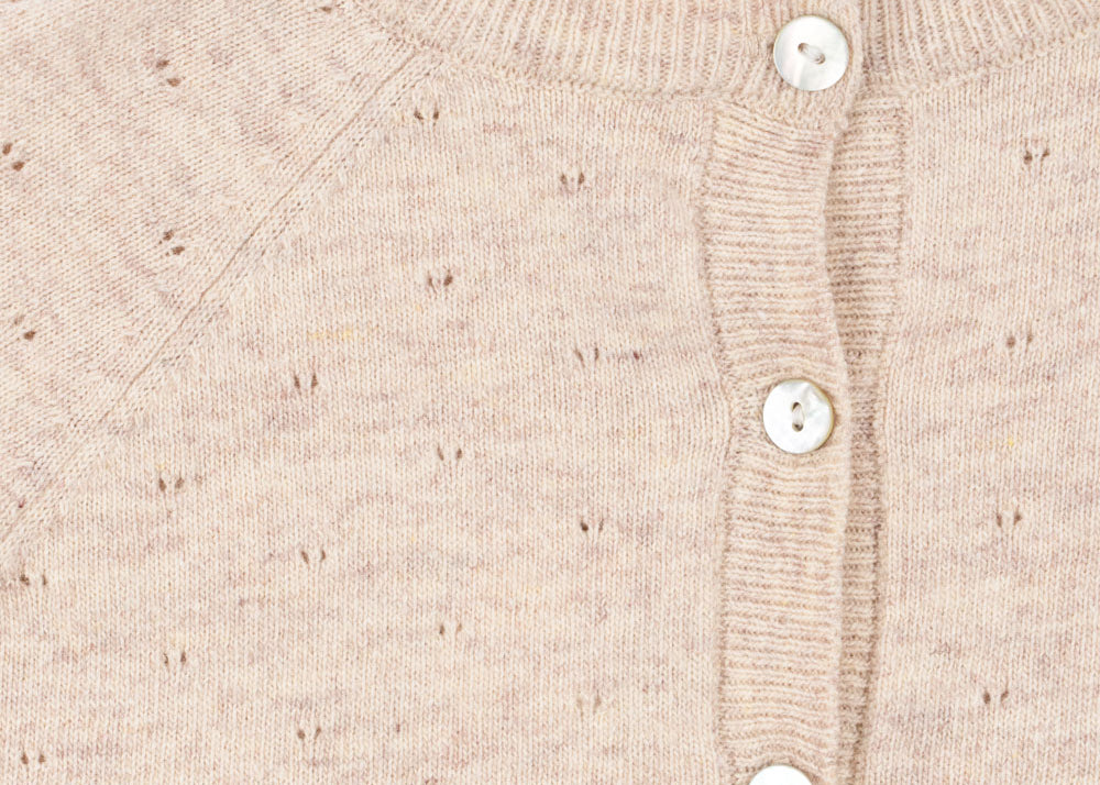 Konges Sløjd A/S KNITTED CARDIGANS off white melange pointelle