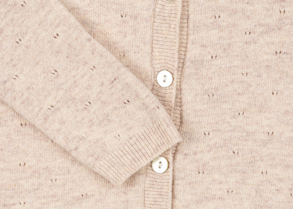 Konges Sløjd A/S KNITTED CARDIGANS off white melange pointelle