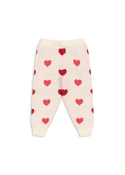 Konges Sløjd A/S KNITTED PANTS coeur coloré duo pink