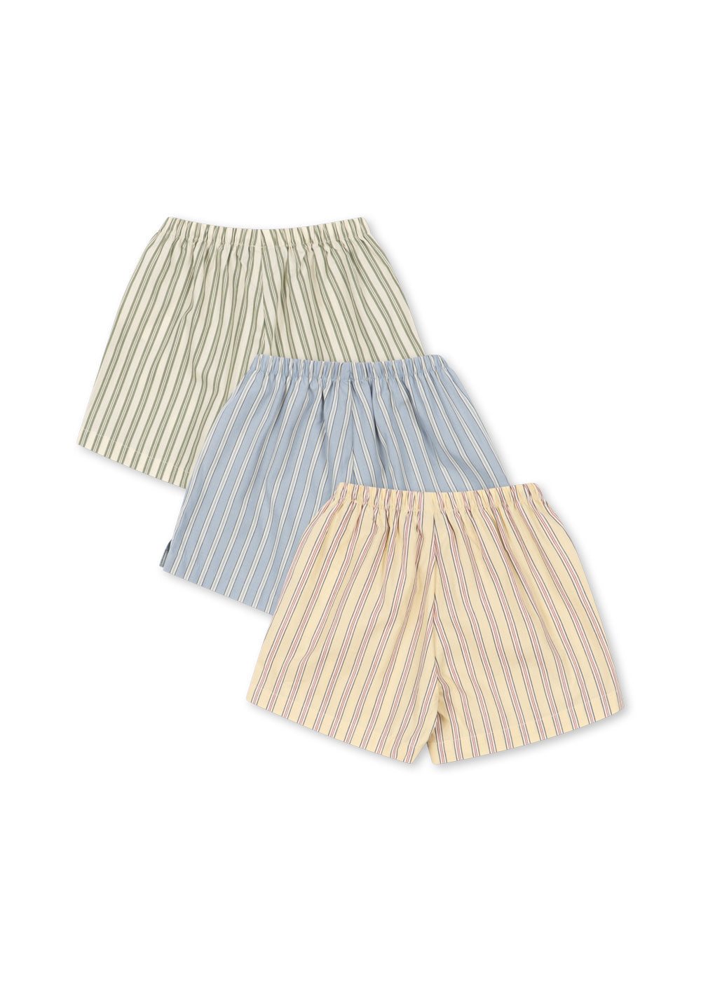 3 PACK AZUR SHORTS - soleil/bleu/basil stripe – Konges Sløjd®