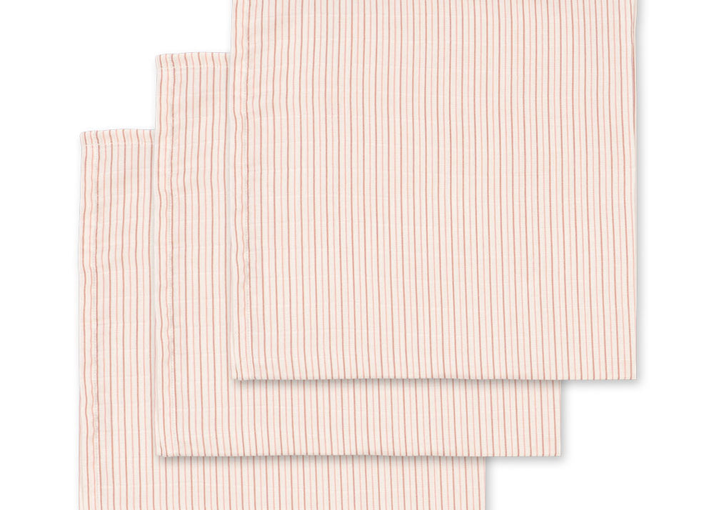 Konges Sløjd A/S MUSLIN CLOTHS stripie petite rose