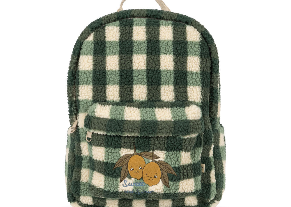 dark green plaid mini backpack JODY TEDDY BACKPACK