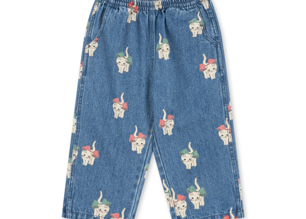 Konges Sløjd A/S WOVEN PANTS bow kitty denim