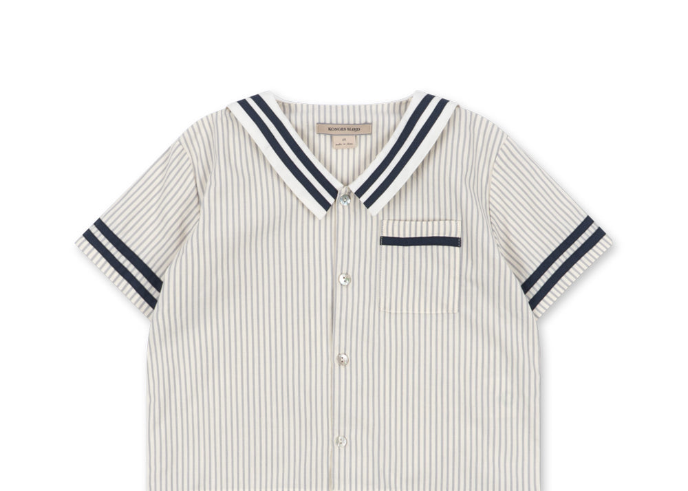 Konges Sløjd A/S WOVEN SHORT SLEEVE SHIRTS bleu stripe