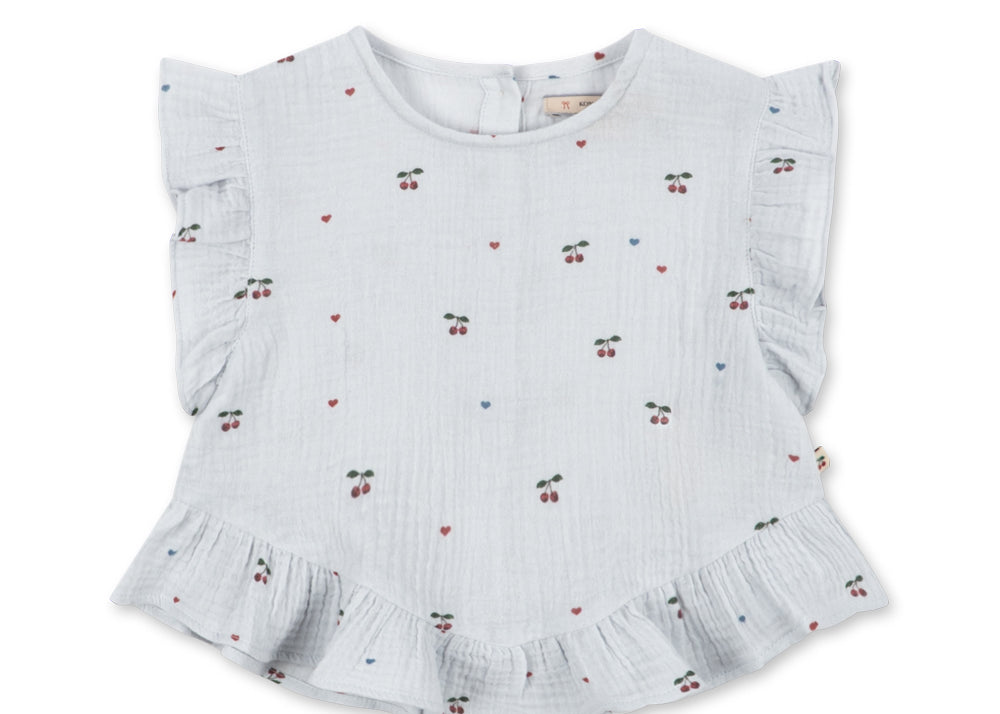 Konges Sløjd A/S WOVEN SHORT SLEEVE SHIRTS cherry blue coeur