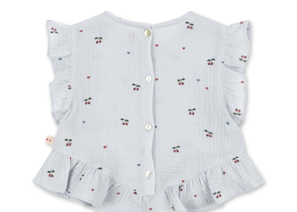 Konges Sløjd A/S WOVEN SHORT SLEEVE SHIRTS cherry blue coeur