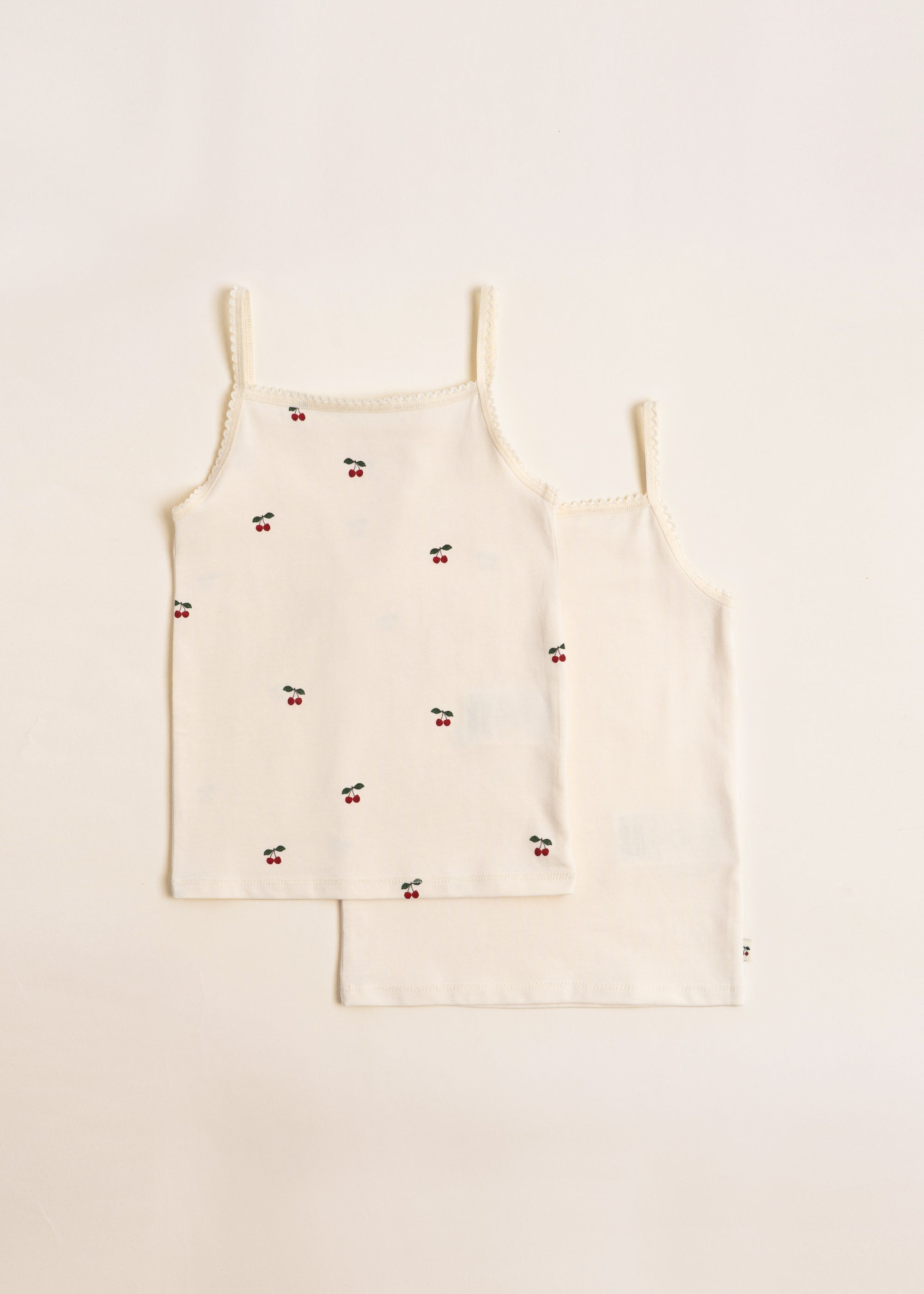 BASIC 2 PACK STRAP TOPS GOTS - cherry/pearled ivory – Konges Sløjd®