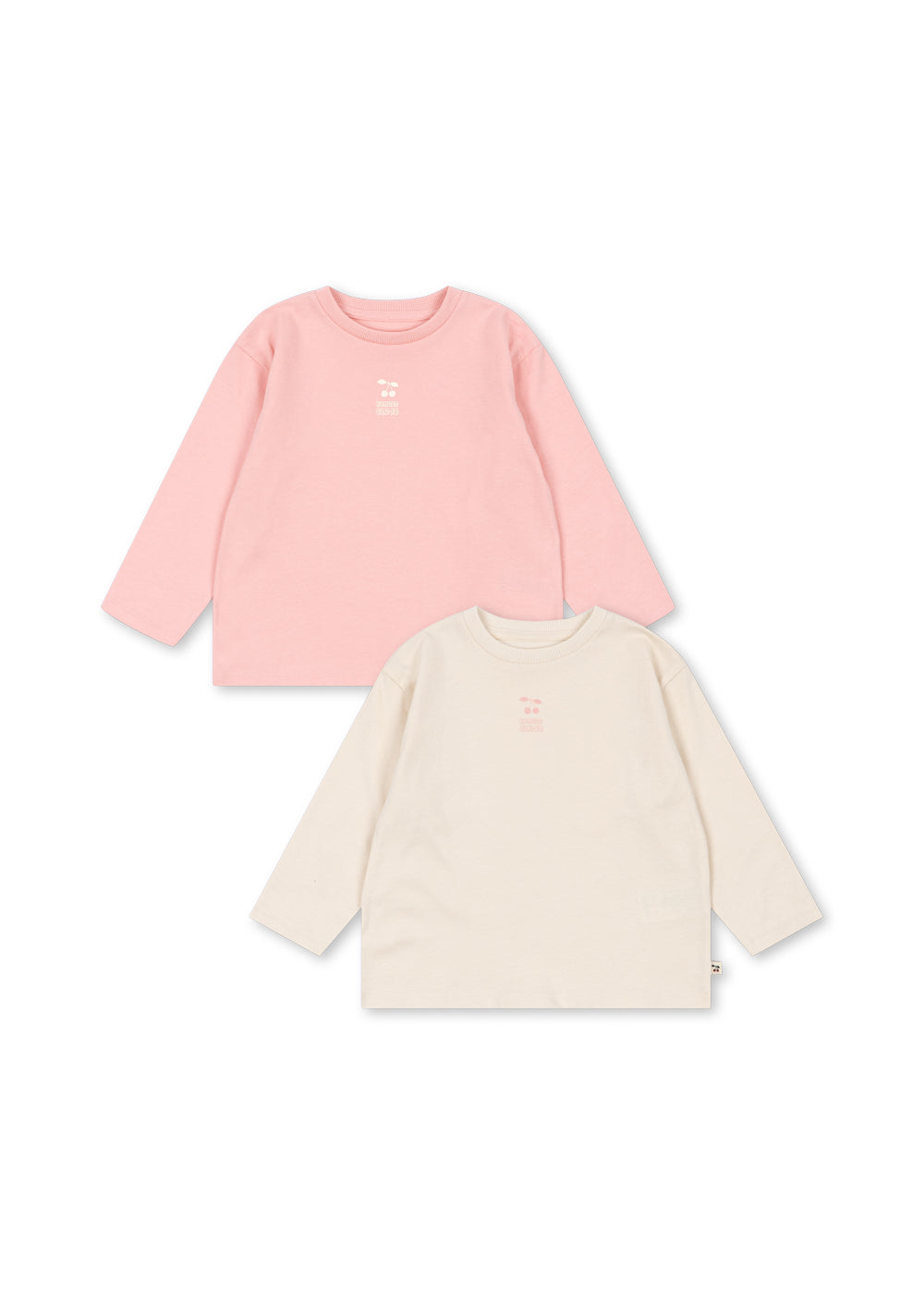 2 PACK LIN LONG SLEEVE TEE - pink dolphin/antique white – Konges