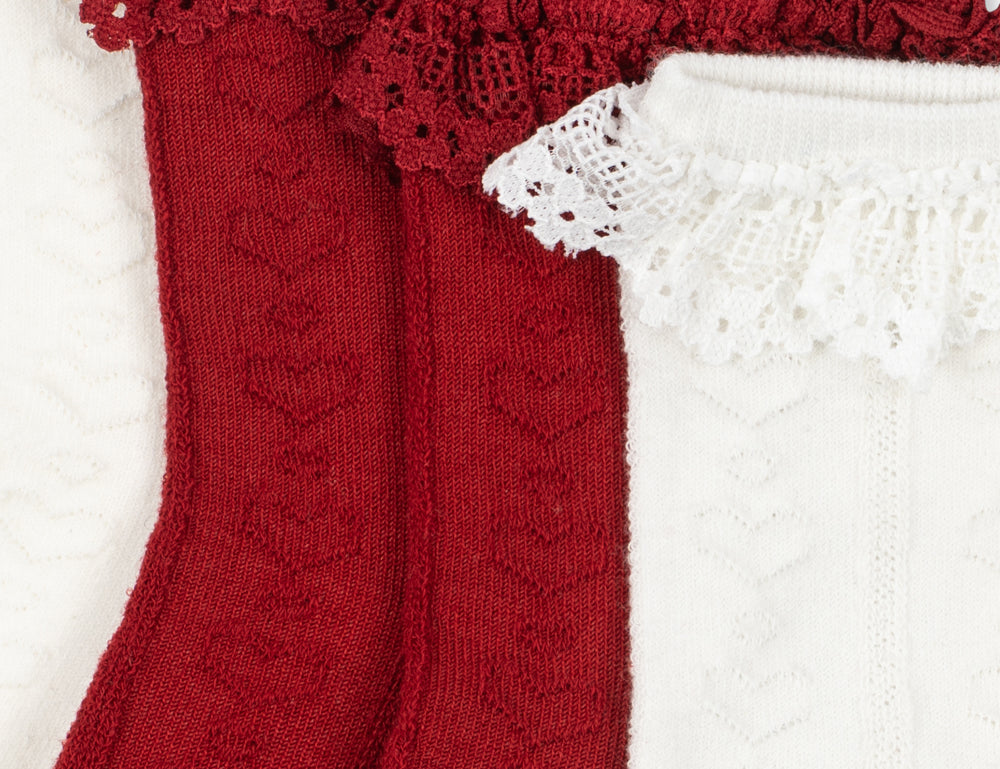 Konges Sløjd A/S SOCKS red/off white