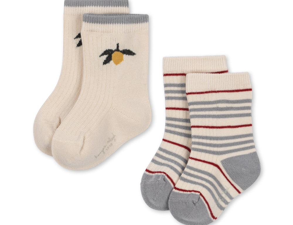 Konges Sløjd A/S SOCKS blue stripe/lemon