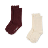 Konges Sløjd A/S SOCKS bordeaux/off white