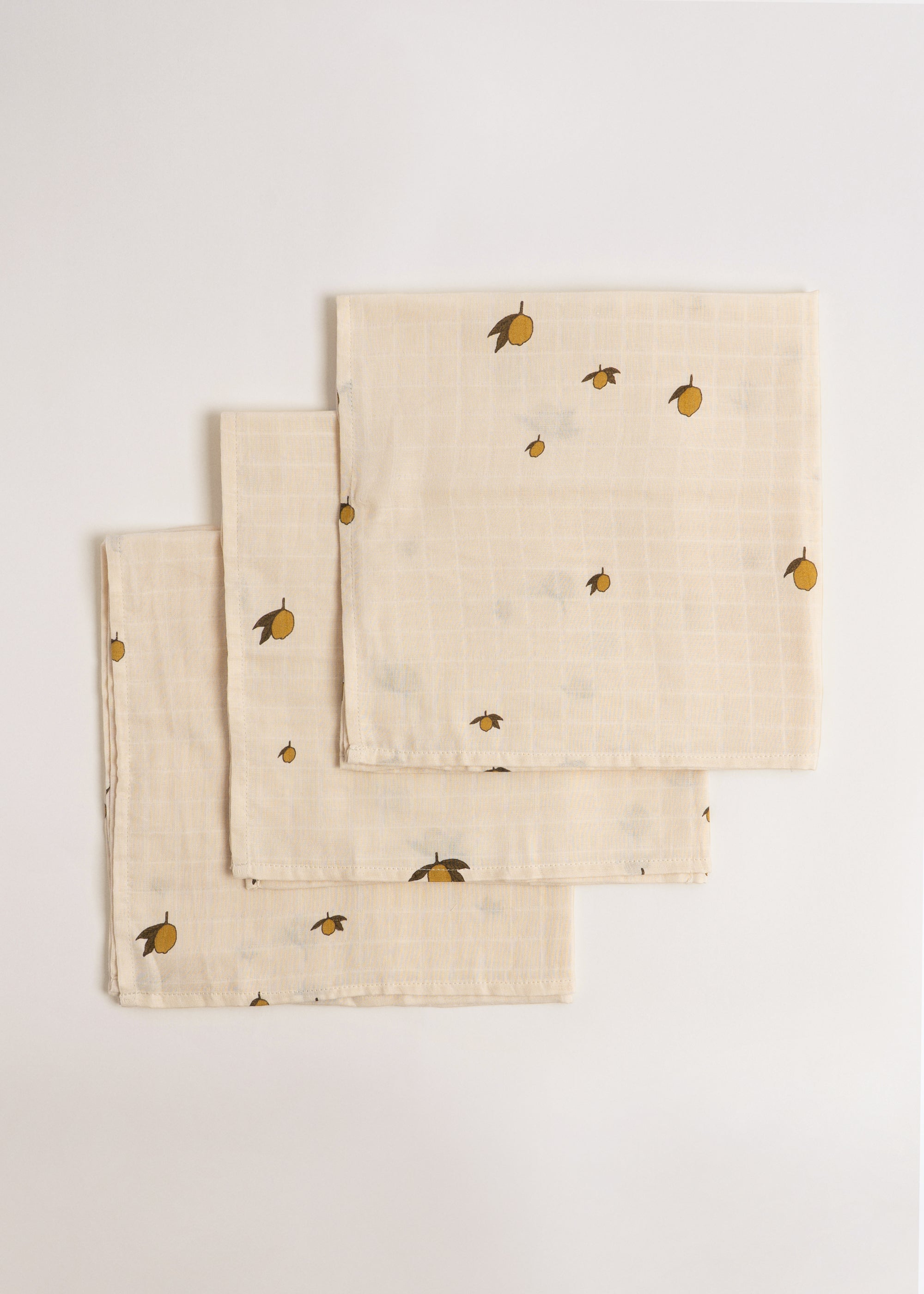 3 PACK MUSLIN CLOTH GOTS - lemon – Konges Sløjd®