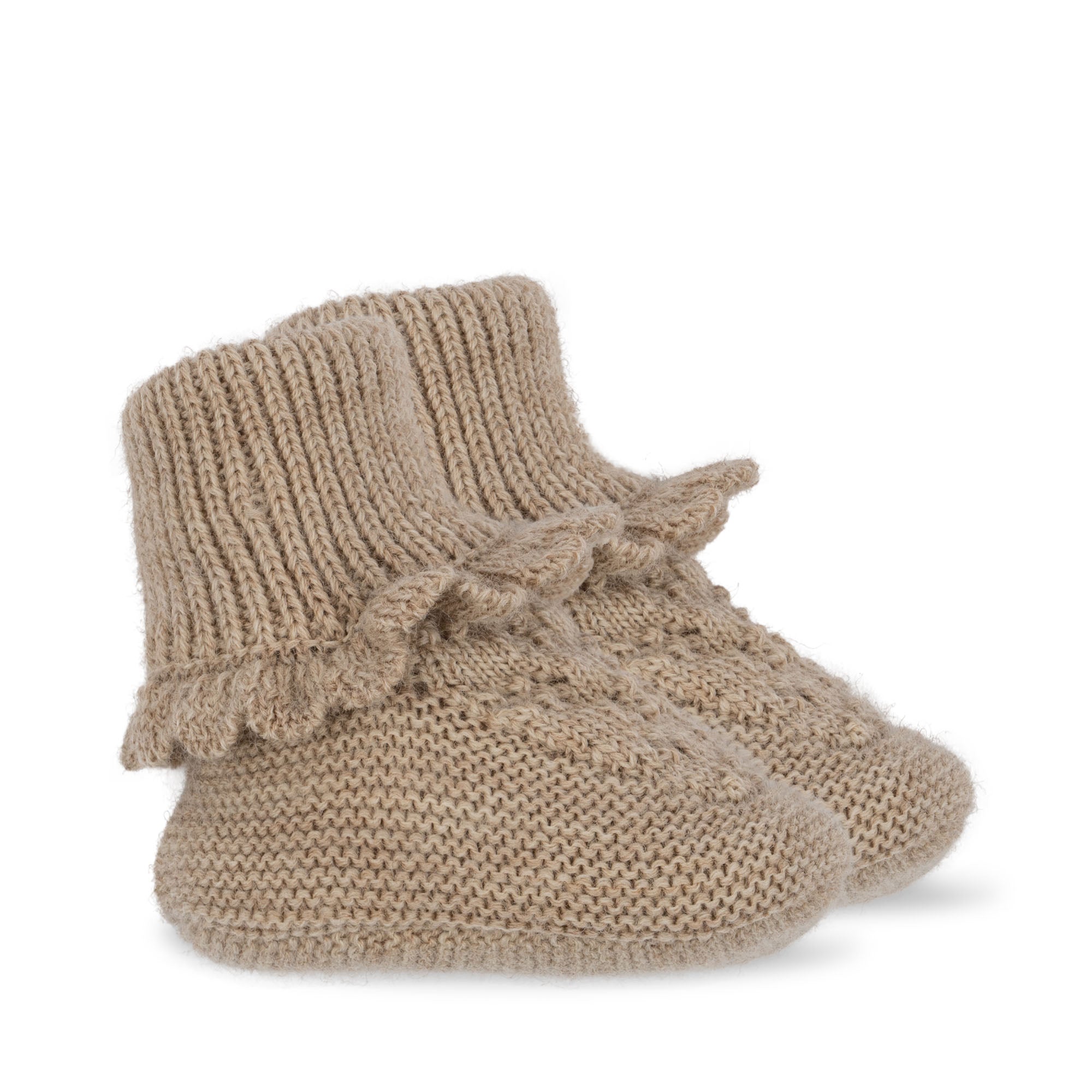 Konges Sløjd A/S TOMAMA KNIT POINTELLE BOOTIES Baby boots BEIGE MELANGE