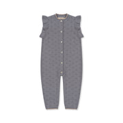 Konges Sløjd A/S Valkan Pointelle Knit Onesie Rompers and jumpsuits - Knit MONUMENT
